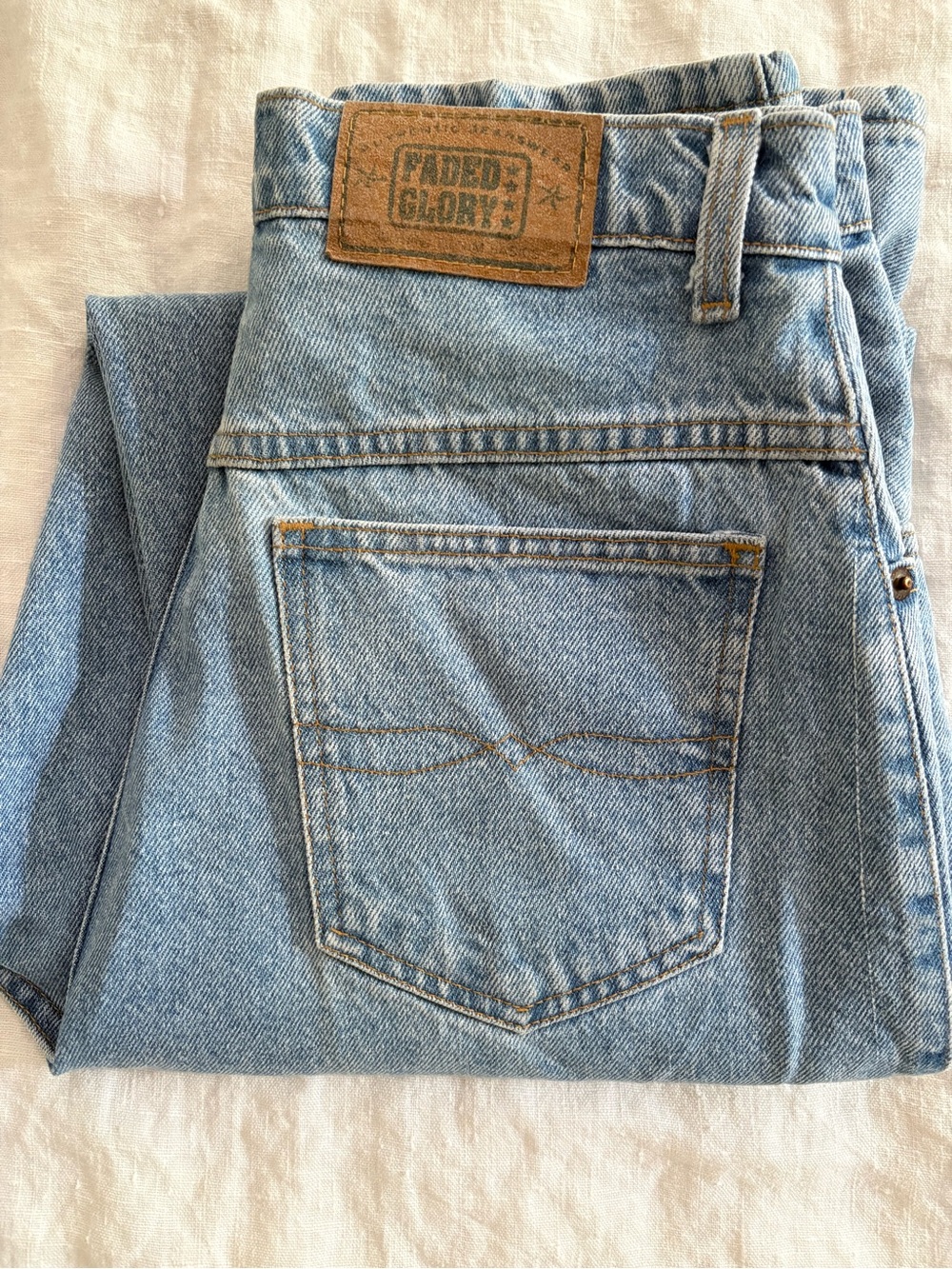 Faded Glory womens Light Blue Relaxed Denim Jeans